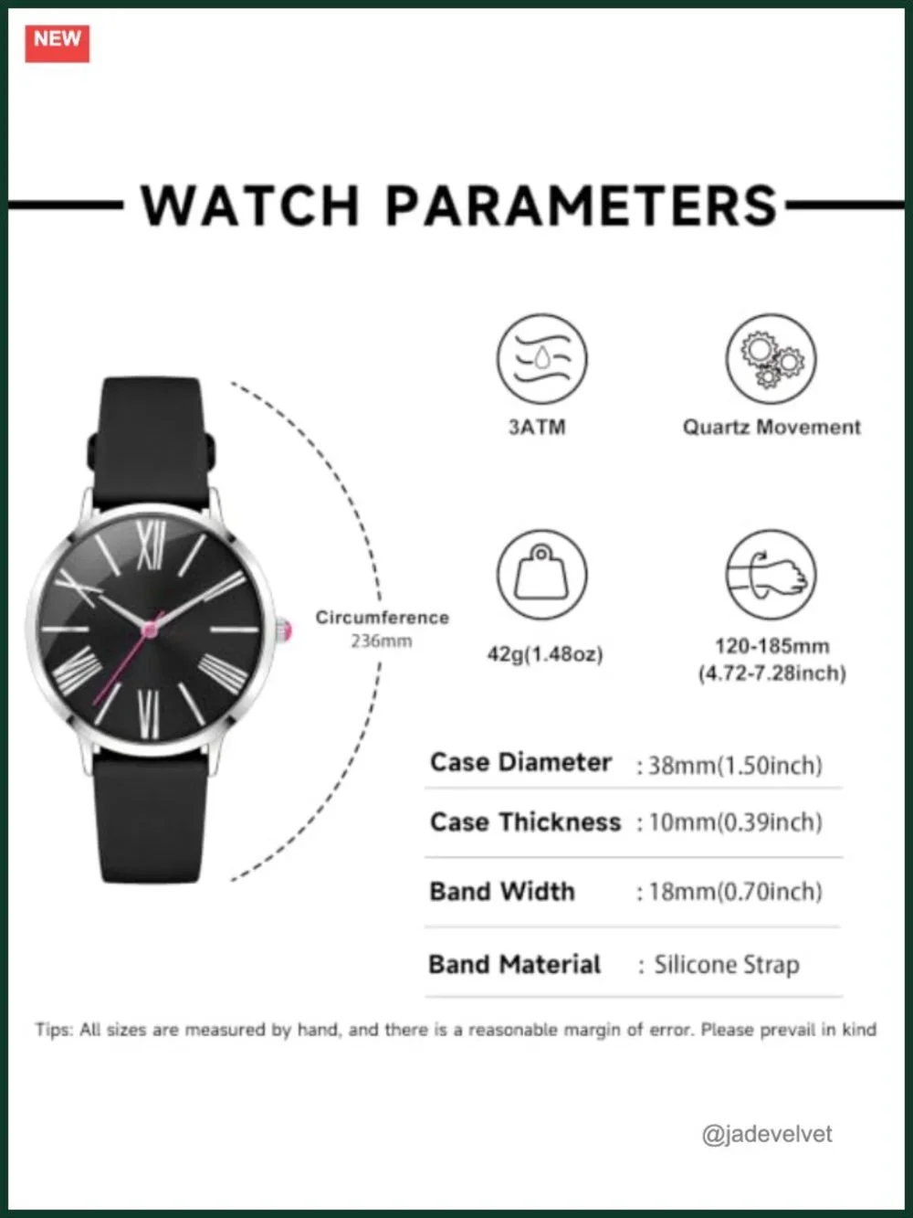 Women Watch Roman Numerals Easy to Read Analog Waterproof
